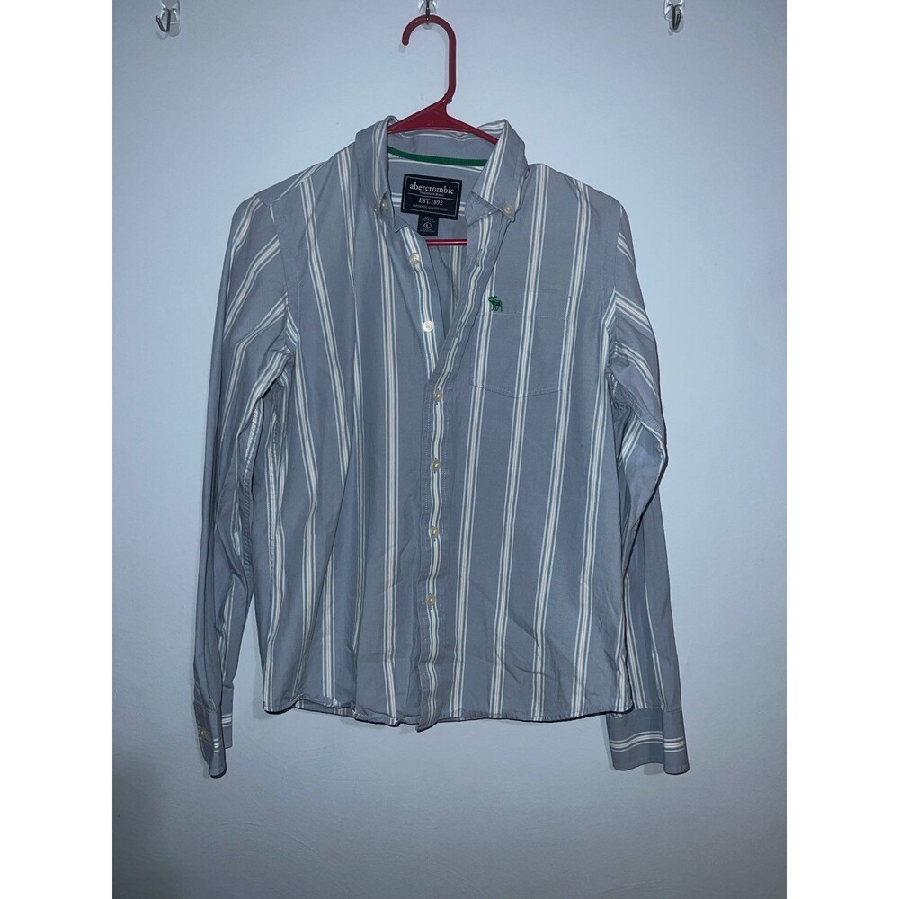 Abercrombie & Fitch Women’s Blue Striped Button-Front Shirt